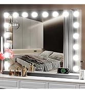 Gvnkvn 32" x 24" Vanity Mirror with Makeup Lights, Large Hollywood Light up Mirrors w/ 18 LED Bul...