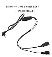 2 Prong Power Cord Y Splitter Cable 1 to 2 Outlet,Cable Strip Outlet Saver 8.2FT Extension Cable ...