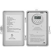 Suraielec Pool Timer, 7-Day Programmable Digital Box Timer Switch, 40 AMP, 2HP, 120, 240, 277 VAC...