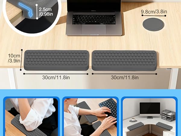 L-Shaped Wrist Rest for Computer Keyboard