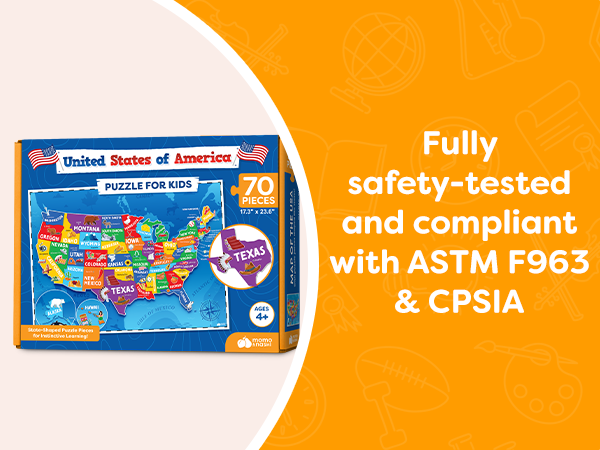 United States Puzzle for Kids USA Map Puzzle 50 States with Capitals