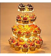 YestBuy 4 Tier Round Cupcake Stand, Cupcake Holder, 4 Tier Cupcake Tray, Acrylic Cake Tower Stand...