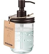 SheeChung Mason Jar Soap Dispenser, Dish Soap Dispenser Kitchen, Stainless Steel Pump Lid, Glass ...