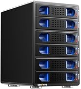 CENMATE Aluminum 6 Bay Hard Drive Enclosure with Cooling Fan for 2.5“/3.5" SATA HDD/SSD with USB ...
