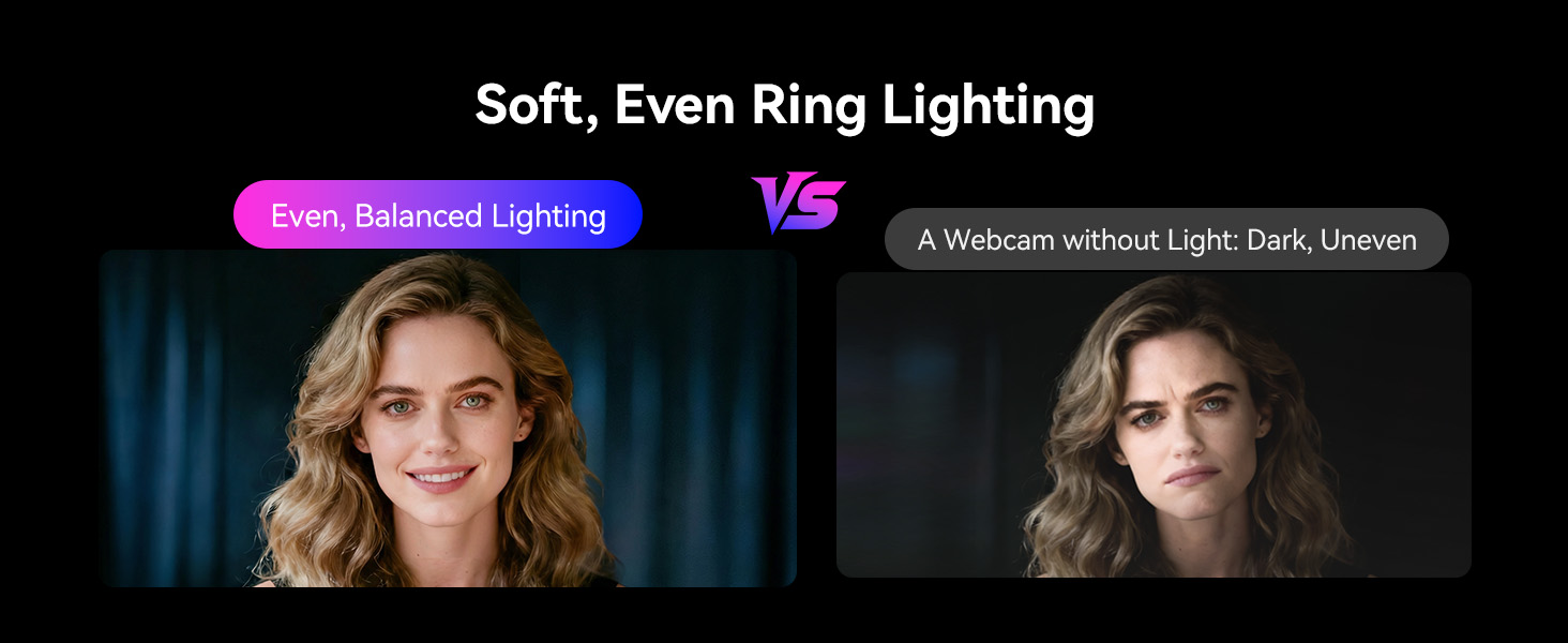 4K Webcam for streaming with ring light