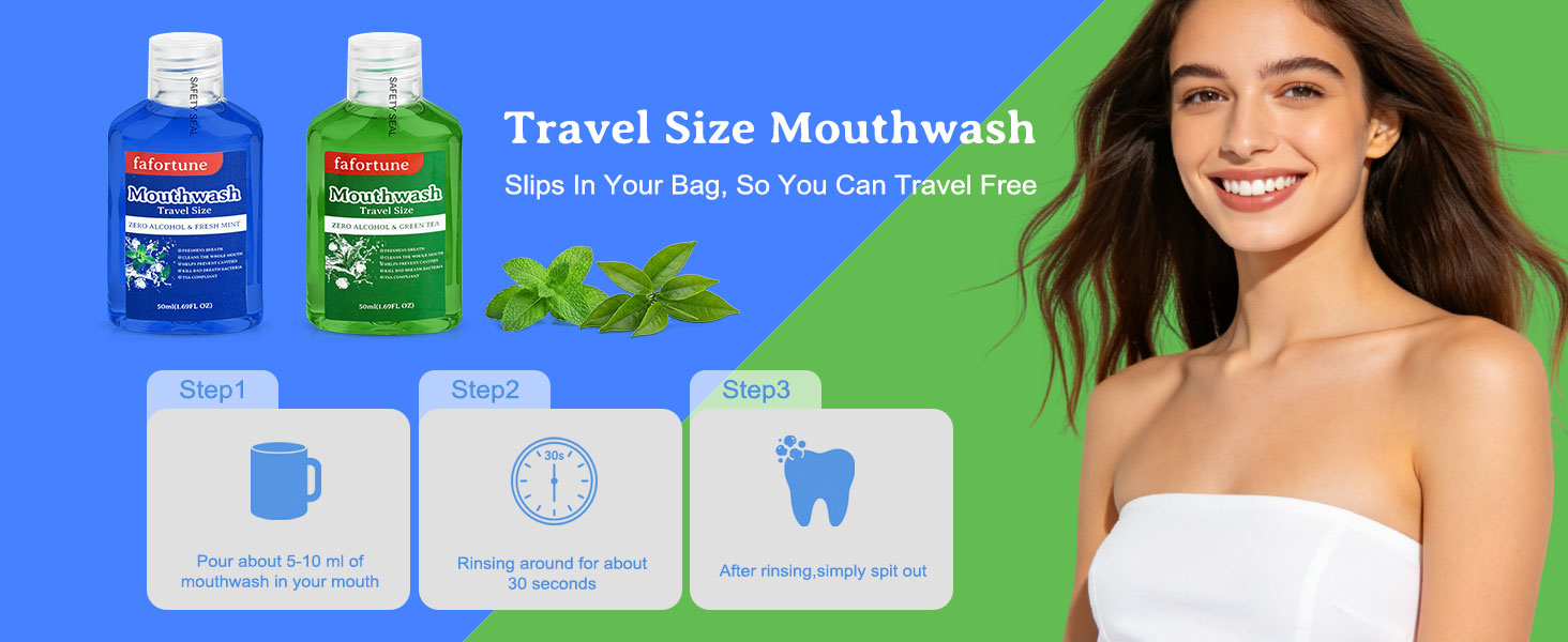 mint flavored travel mouthwash