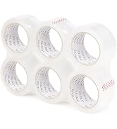 QILIMA 6 Rolls Clear Packing Tape, Heavy Duty Packaging Tape Designed for Moving Boxes, Shipping,...