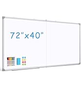 DOLLAR BOSS Large White Board 72 x 40 Inch Foldable Magnetic Whiteboard for Wall, Portable Double...