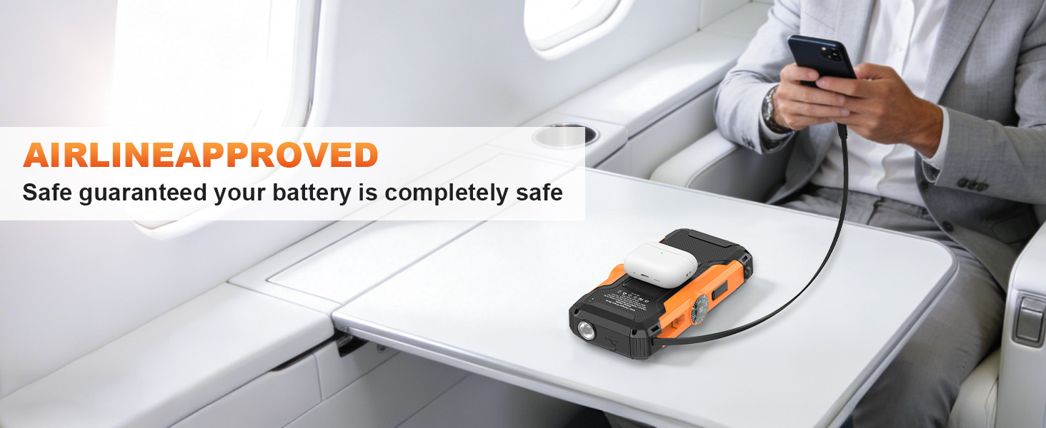 Kepswin 20000mAh Wireless power bank meets air transport standards and is ideal for business travel.
