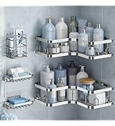 Veken Corner Shower Caddy 5-Pack, Advanced Rustproof Design, No Drilling Adhesive Shelves, Rack w...