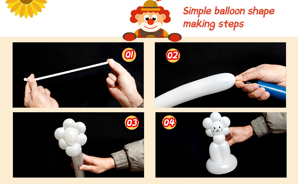 twisting balloons, balloons for balloon animals, long white balloons, white twisting balloons