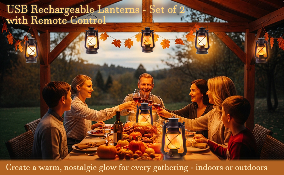 rechargeable outdoor lantern waterproof fall decor Thanksgiving Christmas decorations camping