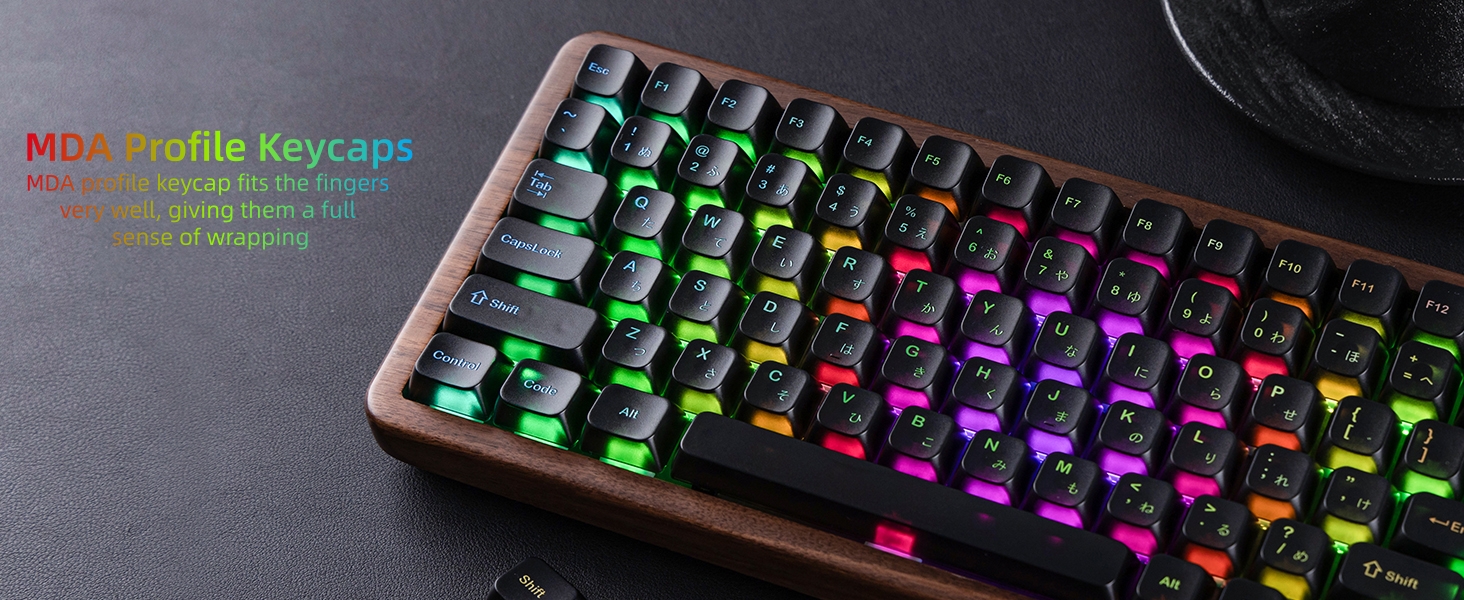Womier Frosted Jelly Keycaps, Clear Shine Through Keycaps Mechanical Keyboard Caps
