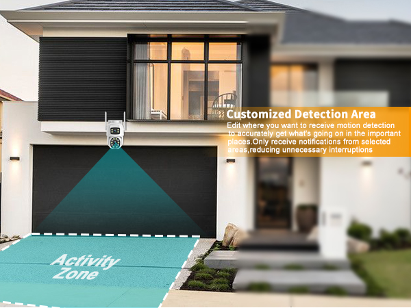 EVERSECU Dual Lens Linkage 6MP WiFi PTZ Security Camera Outdoor Tracking Motion Detection 