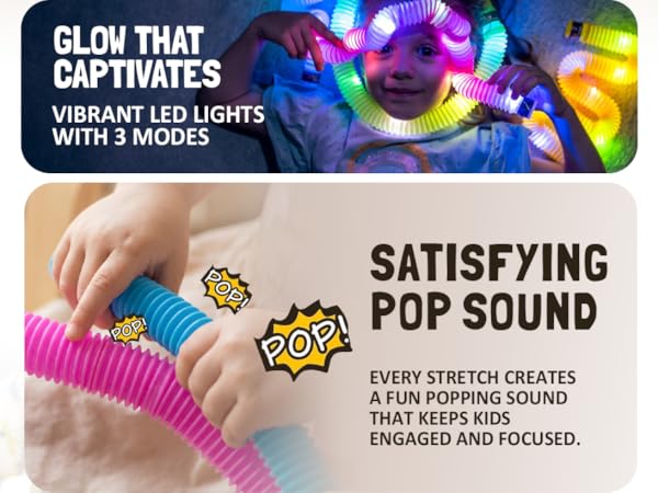 LED Pop Tubes Stocking Stuffes Toddler Toys