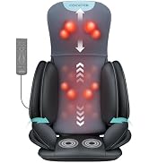 COMFIER Shiatsu Neck &amp; Back Massager with Heat, Full Back Coverage Massage Chair Pad with 4D Knea...