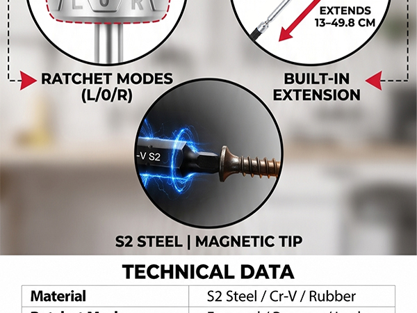 26-Piece Ratcheting Screwdriver Bit Set with 1/4" Magnetic Ratchet Driver