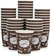 12 oz Paper Coffee Cups, Disposable Coffee Cups (60 Pack), Brown Hot Beverage Cups with Ripple Wa...