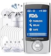 MegaWise 48 Modes(24 * 2)with 14 Premium Pads EMS TENS Unit, Muscle Stimulator for Back Pain Reli...