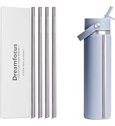 Dreamfocus Reusable Metal Straws Replacement Stainless Steel for Hydro Flask Wide Mouth Bottle 24...