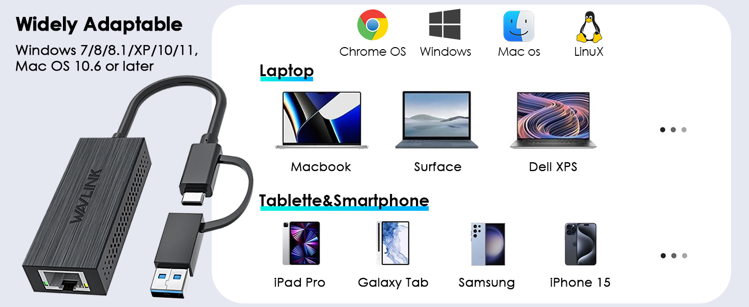 WAVLINK 2.5G USB LAN Adapter NWU331GCA