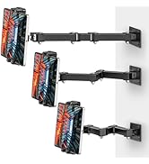 BAISHUN Tablet Wall Mount Holder, 3-Stage Extendable Arm, 360° Rotating Under Cabinet or Wall Mou...