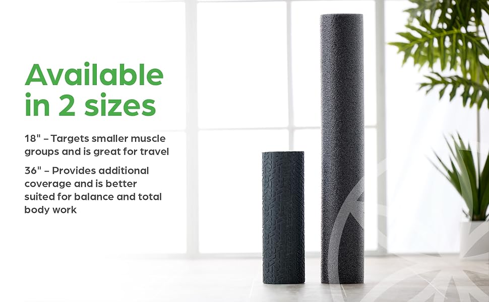Gaiam foam roller for physical therapy, massage roller 18 inch