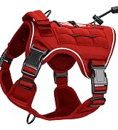 Heavy-Duty Tactical Dog Harness for Large Dogs, No Pull Adjustable Reflective Pet Vest with Molle...