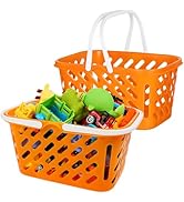 TOYANDONA 2pcs Shopping Basket Toys, Kids Grocery Basket with Handle for Kids Pretend Play Grocer...