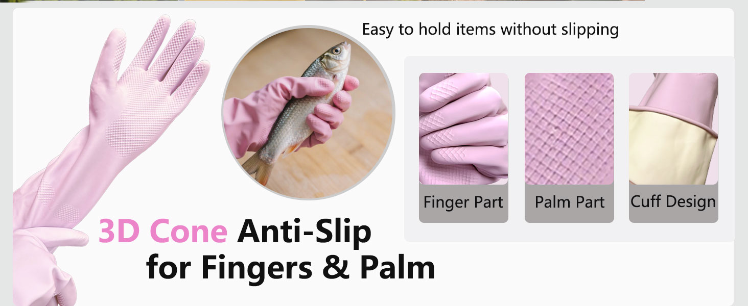 Rubber Kitchen Dishwashing Gloves 4 Pairs Colorful Reusable Household Cleaning Gloves Cleaning Tasks