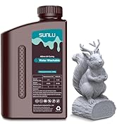 SUNLU Water Washable Resin 1000g, Fast Curing 3D Printer Resin for LCD DLP SLA Resin 3D Printers,...