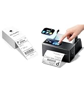 Phomemo 4x6 Shipping Label Printer with Touch Screen with 250 Sheet 4x6 Thermal Shipping Label- D...