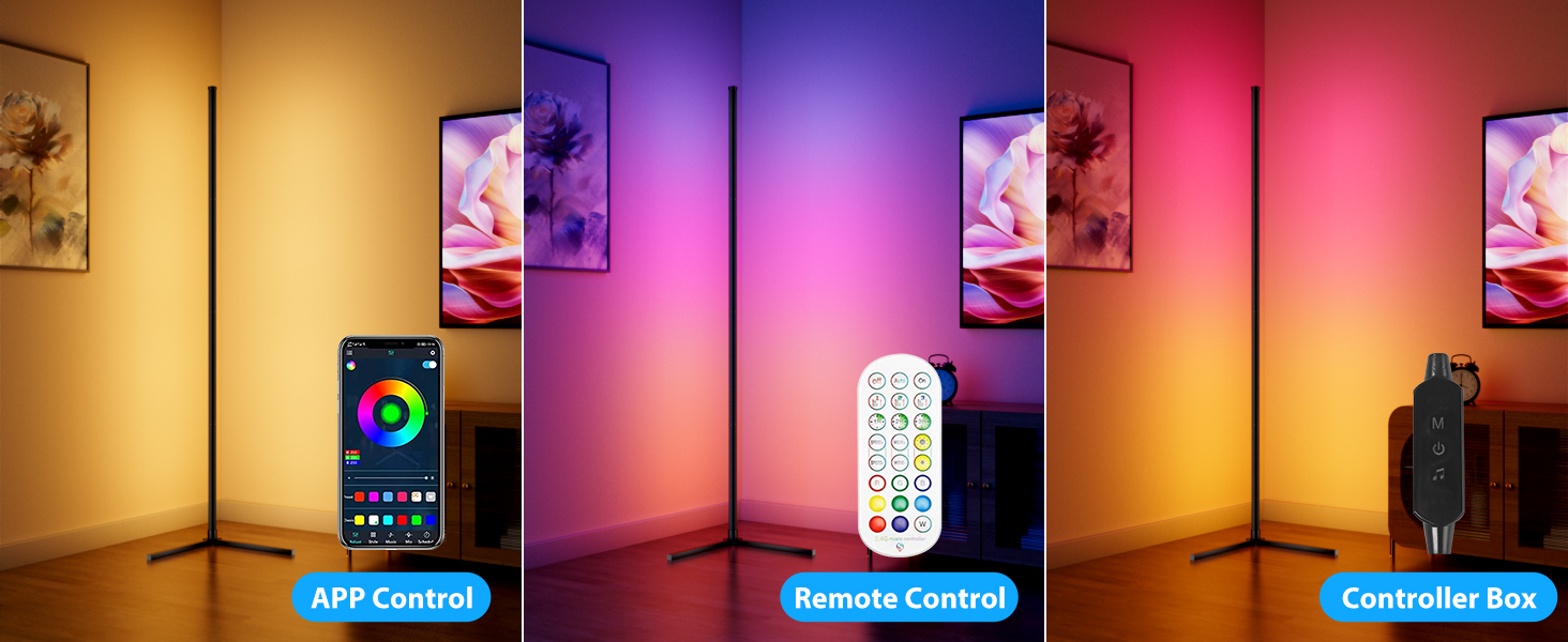 RGB LED Corner Lamp with Remote Control