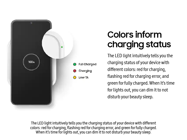  Samsung 15W Single Pad Charger with Travel Adapter Black
