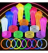 SpringFlower 100 PCS Glow Sticks Bulk Party Favors, 8" Glow in the Dark Party Supplies, Light Sti...