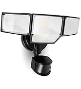 LUTEC 80W 9000LM LED Security Light Hardwire Motion Sensor Outdoor Lights, 4 Head LED Flood Light...