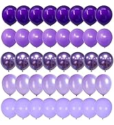 Togvu Purple Balloons, 60 Packs 12 Inch Metallic Chrome Pearl Macaron Light Different Shades Ball...