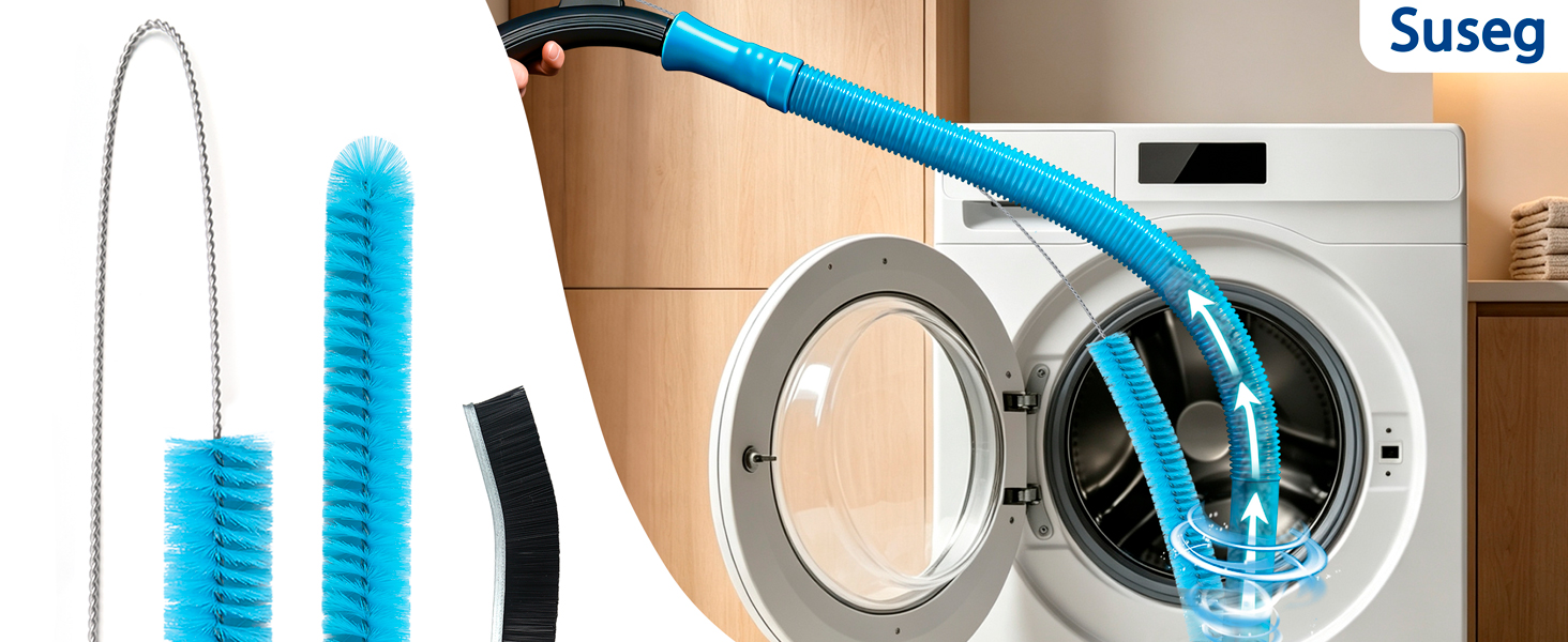 Dryer Vent Cleaner Kit, Vacuum Hose &amp;amp; Brush for Lint Trap Cleaning