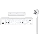 20W USB C Under Desk Power Strip Mountable,USB Total 40W Fast Charging Ultra Flat Plug Power Stri...