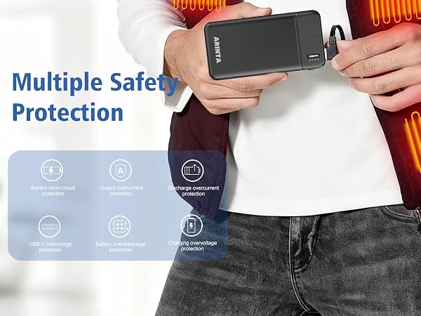 power bank portable charger battery pack heated vest heated jacket