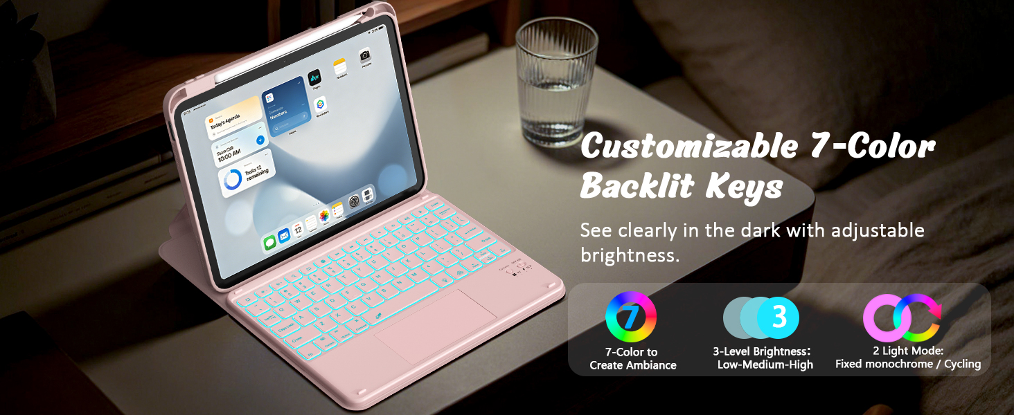 Backlit keyboard for ipad a16
