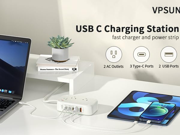 Power Strip with USB C Ports