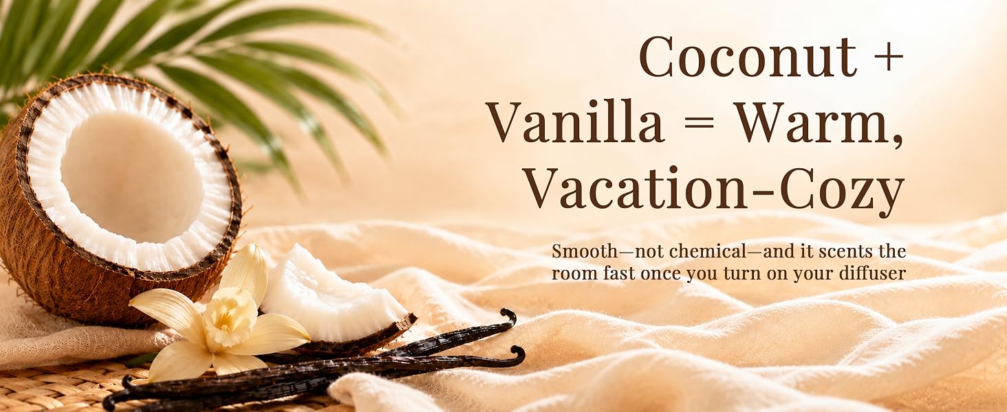 Smooth—not chemical—and it scents the room fast once you turn on your diffuser