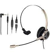 2.5mm Telephone Headset with Noise Cancelling Microphone for Jabra Cisco Polycom Panasonic Zultys...