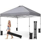 OLIXIS 10x10ft Pop Up Canopy Tent, Heavy Duty 1-Person One Push Setup, Portable Outdoor Shelter f...