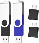 ABLAZE 128GB Flash Drive with Type C Adater, 2 Pack USB 2.0 Thumb Drive 128GB USB Stick Memory St...
