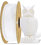 DO3D 3D Printing Filament White PLA Printer Material, Tidy Winding Tangle-Free High Diameter Tole...