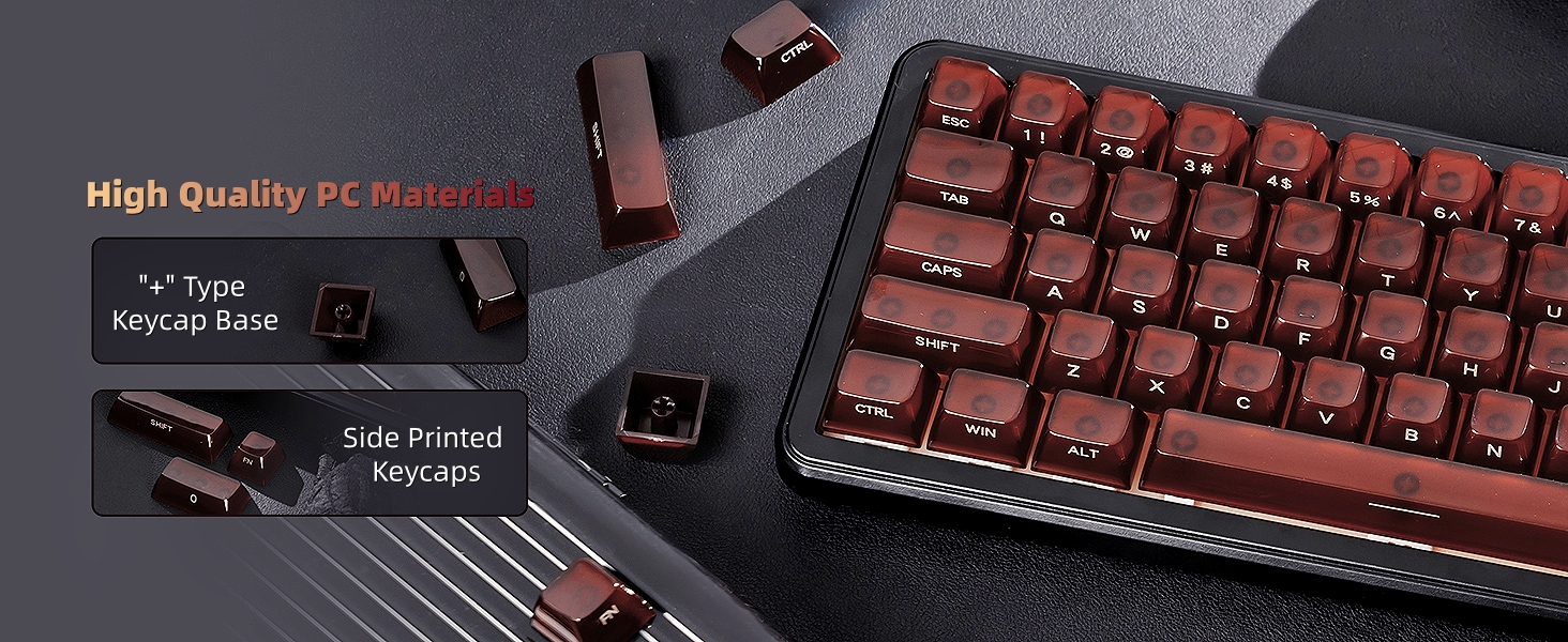 Keycaps Jelly Ceramic Keycaps Style, Clear Keycaps, Transparent Side Printed Keycaps