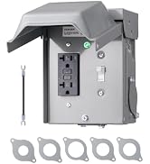 DEWENWILS Outdoor Outlet Box, 20 AMP Electrical Outlet Box with WRTR GFCI Receptacle, Rainproof 3...