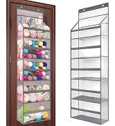 Katech Hanging Yarn Storage Organizer, Large Capacity Knitting Organizer Storage with 5 Transpare...